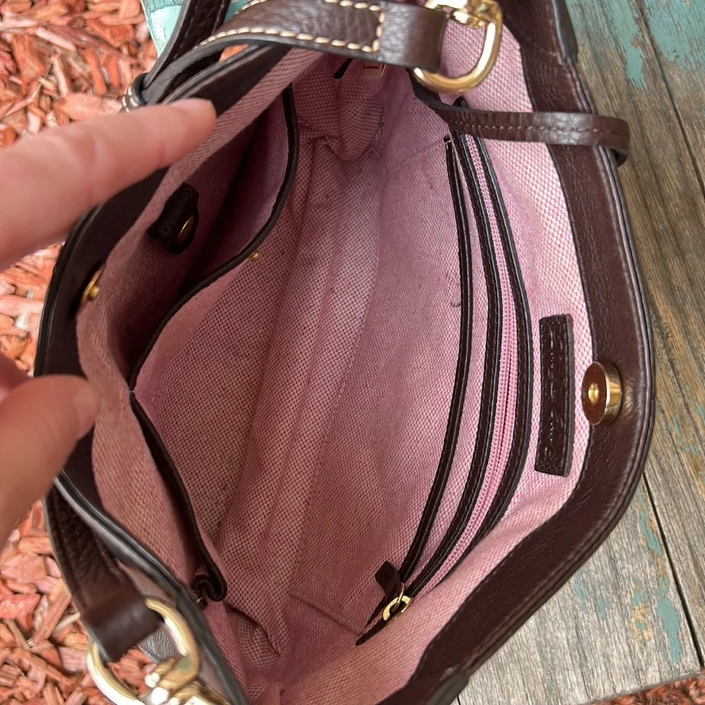Dooney & Bourke Brown Leather Small Hobo/Shoulder Bag